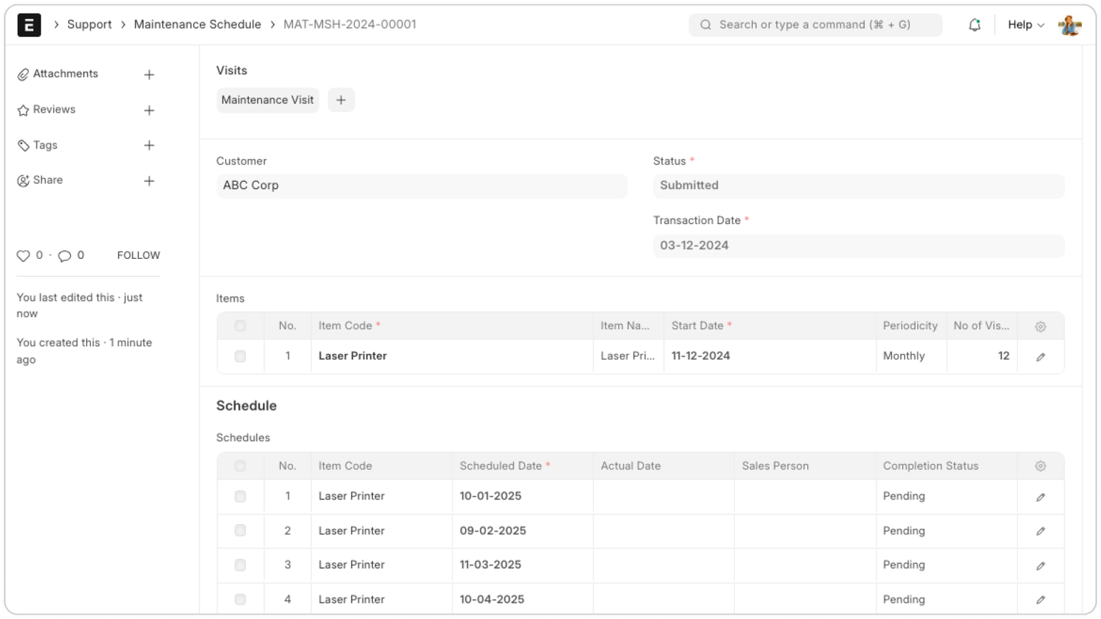 Maintenance Scheduling